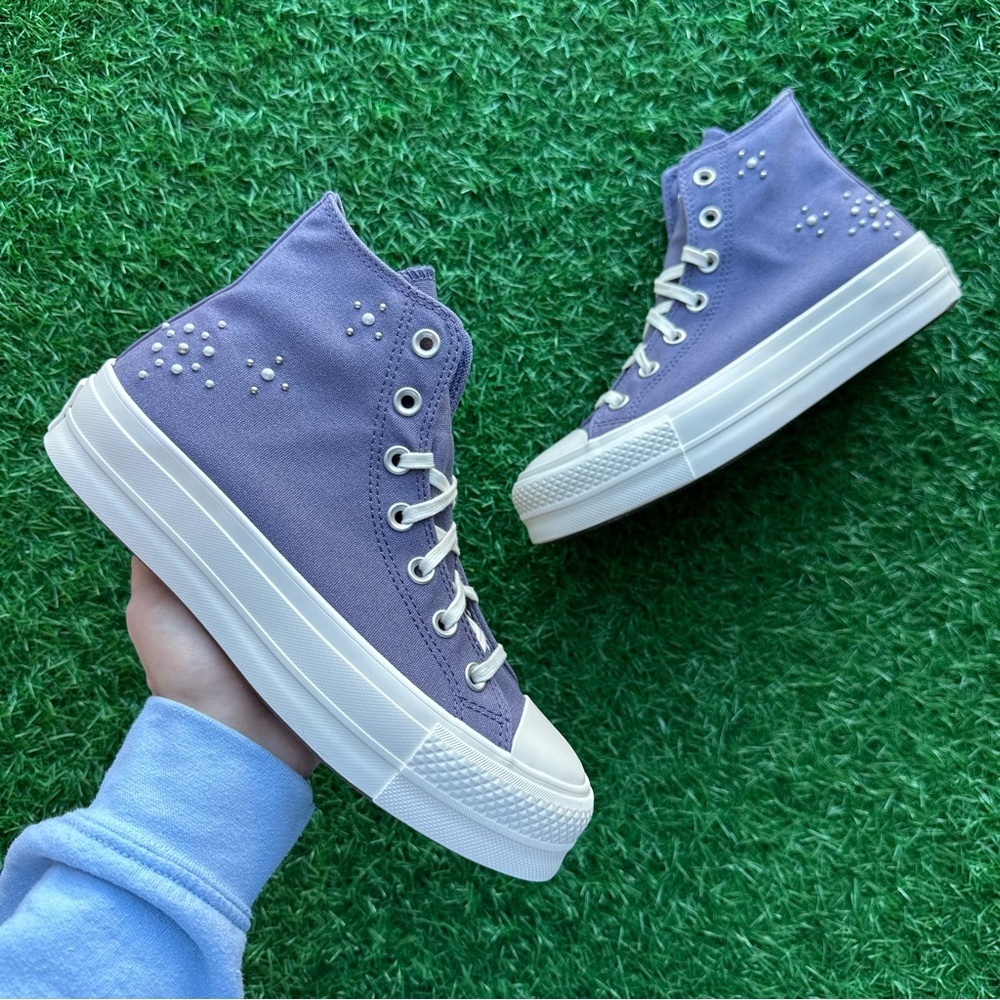 🎁Converse Chuck Taylor All Star Ctas Lift Hi Lavender Ash - Picture 2 of 12